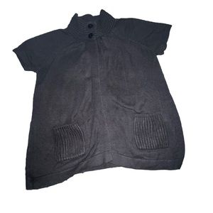 Black short sleeve cardigan